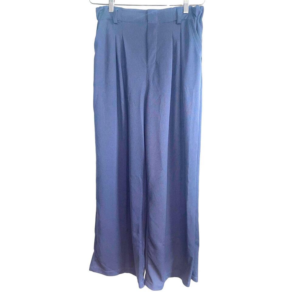 High Waisted Side Pocket Wide Leg Waffle Work Pants Color: Mountain Spring - Picture 4 of 4